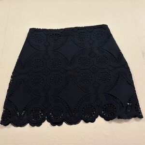 Abercrombie & Fitch Size 2 Navy Lace Scallop Hem Skirt